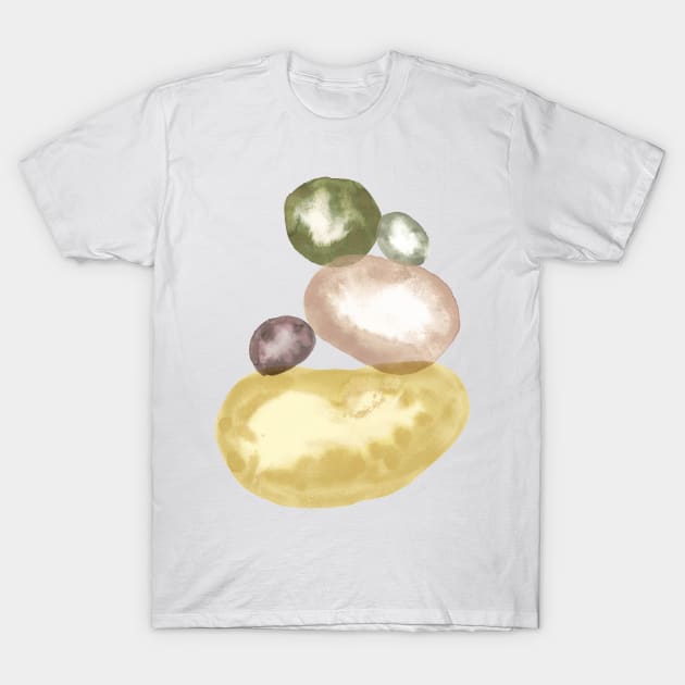 Watercolor balancing stones T-Shirt by WhalesWay